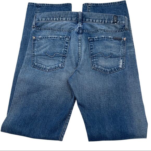 7 FOR ALL MANKIND STANDARD straight jeans SIZE 29 AIRWEFT STANDARD IN FLASH - Picture 3 of 11